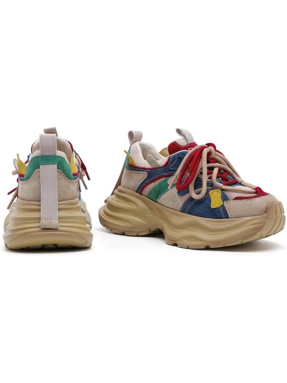 Women's Beige Autumn Fashion Breathable Casual Lace Up Comfort Platform Sneaker - Picture 4 of 6